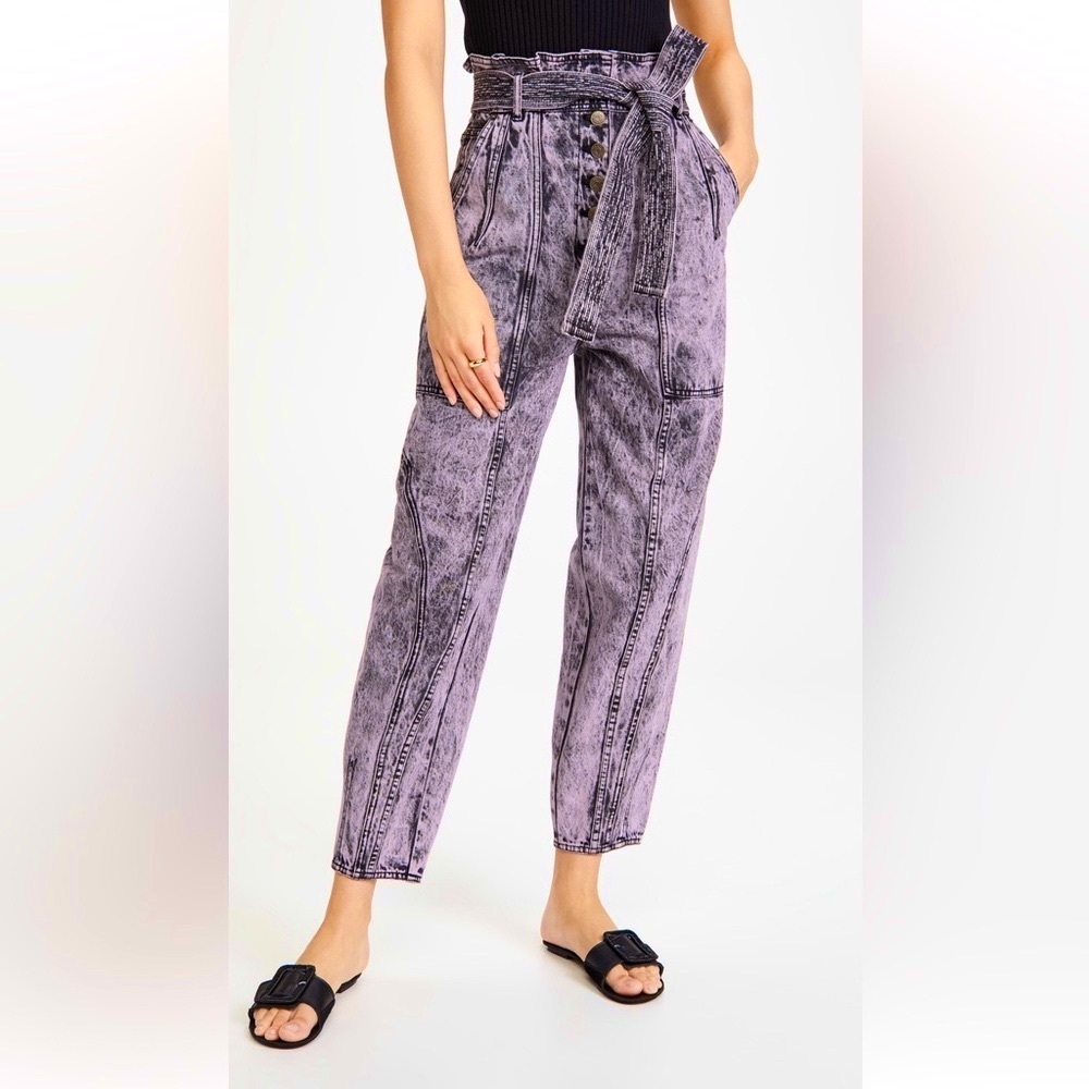 ULLA JOHNSON Brier High Waist Jeans in Acid Wash Lilac